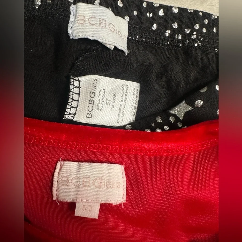 BCBG Girls' Red Velvet 2 Piece outfit Leggings Velvet Set Outfit Pick Size